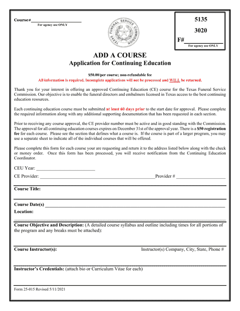Form 25-015  Printable Pdf