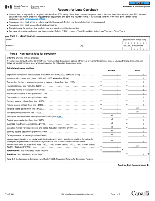 Form T1A  Printable Pdf