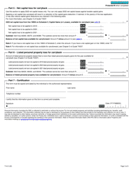 Form T1A Request for Loss Carryback - Canada, Page 3