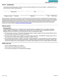 Form L401-1 Fuel Charge Exemption Certificate for Registered Emitters or Users of Fuel - Canada, Page 2