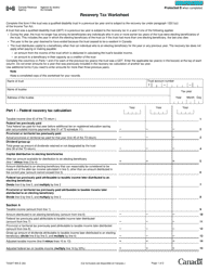 Document preview: Form T3QDT-WS Recovery Tax Worksheet - Canada