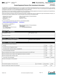 Form RC365 Pooled Registered Pension Plan Amendment Information - Canada