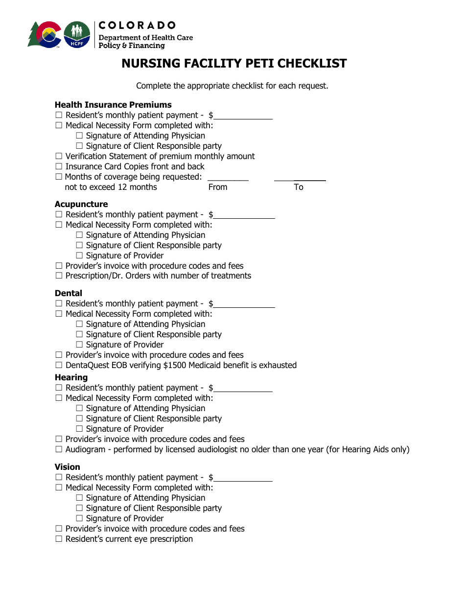 Nursing Facility Post Eligibility Treatment of Income (Peti) Medical Necessity Certification Form - Colorado, Page 2
