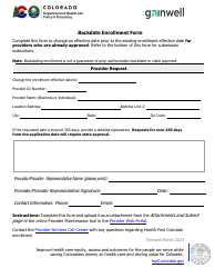 Document preview: Backdate Enrollment Form - Colorado