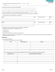 Form RC687 Province or Territory of Residence - Single Year - Refund Examination Program - Canada, Page 2