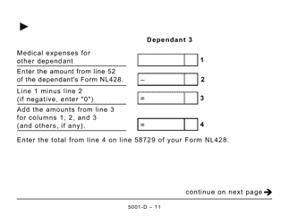 Form 5001-D Worksheet NL428 Newfoundland and Labrador (Large Print) - Canada, Page 11