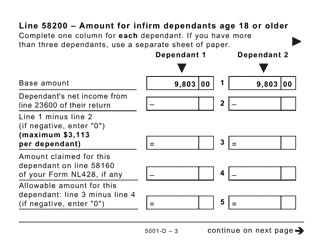 Form 5001-D Worksheet NL428 Newfoundland and Labrador (Large Print) - Canada, Page 3