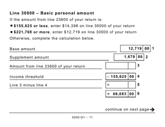 Form 5000-D1 Federal Worksheet - Large Print - Canada, Page 11