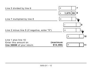 Form 5000-D1 Federal Worksheet - Large Print - Canada, Page 12