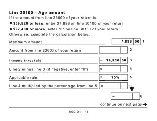 Form 5000-D1 Federal Worksheet - Large Print - Canada, Page 13