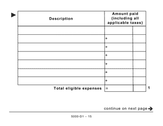 Form 5000-D1 Federal Worksheet - Large Print - Canada, Page 15