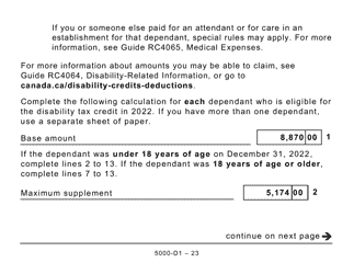 Form 5000-D1 Federal Worksheet - Large Print - Canada, Page 23