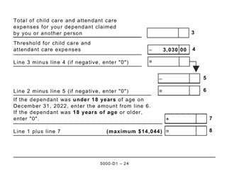 Form 5000-D1 Federal Worksheet - Large Print - Canada, Page 24