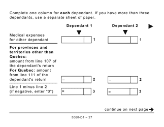 Form 5000-D1 Federal Worksheet - Large Print - Canada, Page 27