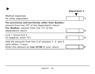 Form 5000-D1 Federal Worksheet - Large Print - Canada, Page 28