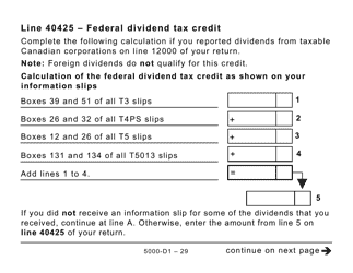 Form 5000-D1 Federal Worksheet - Large Print - Canada, Page 29