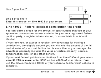 Form 5000-D1 Federal Worksheet - Large Print - Canada, Page 31