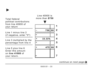 Form 5000-D1 Federal Worksheet - Large Print - Canada, Page 33