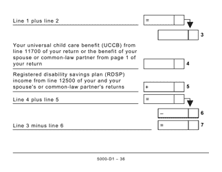 Form 5000-D1 Federal Worksheet - Large Print - Canada, Page 36