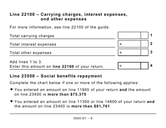 Form 5000-D1 Federal Worksheet - Large Print - Canada, Page 6