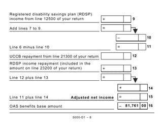 Form 5000-D1 Federal Worksheet - Large Print - Canada, Page 8