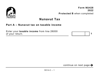 Document preview: Form 5014-C (NU428) Nunavut Tax (Large Print) - Canada, 2022