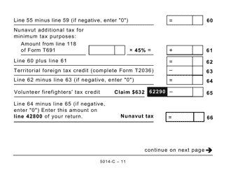 Form 5014-C (NU428) Nunavut Tax (Large Print) - Canada, Page 11