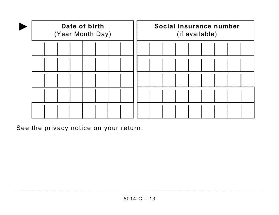 Form 5014-C (NU428) Nunavut Tax (Large Print) - Canada, Page 13