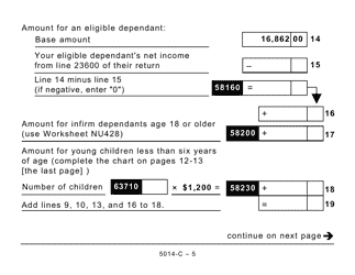 Form 5014-C (NU428) Nunavut Tax (Large Print) - Canada, Page 5