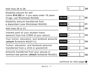 Form 5014-C (NU428) Nunavut Tax (Large Print) - Canada, Page 7