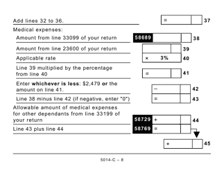 Form 5014-C (NU428) Nunavut Tax (Large Print) - Canada, Page 8