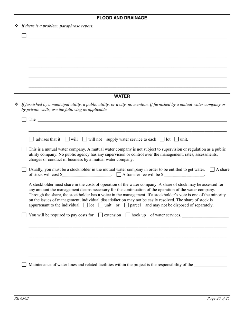 Form RE636B Worksheet - Limited Equity Housing Cooperative (Lehc) - California, Page 20