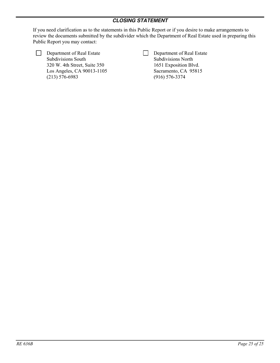 Form RE636B Worksheet - Limited Equity Housing Cooperative (Lehc) - California, Page 25