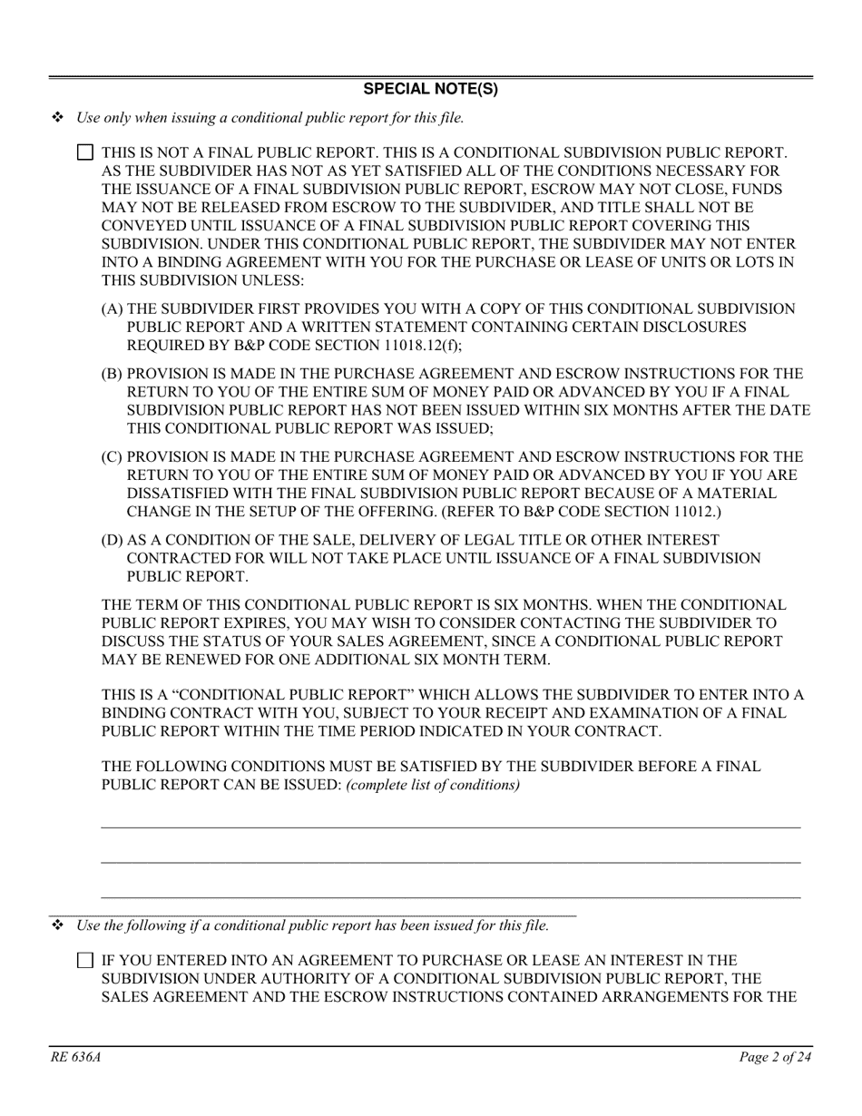 Form RE636A Worksheet - Stock Cooperative Project - California, Page 2