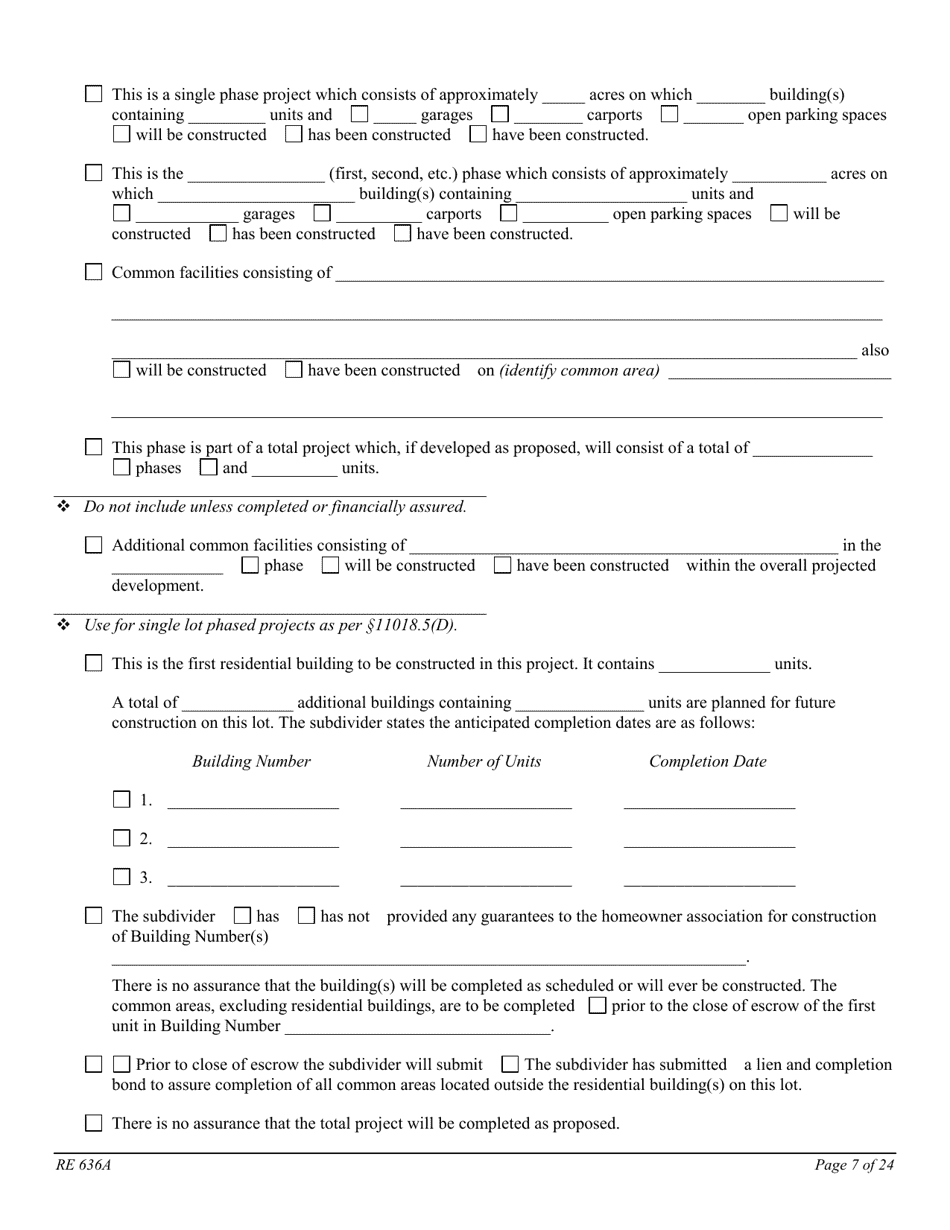 Form RE636A Worksheet - Stock Cooperative Project - California, Page 7