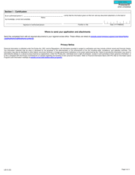 Form L63 Licence and Registration Application Excise Act, 2001 - Canada, Page 2