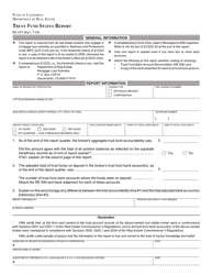 Document preview: Form RE855 Trust Fund Status Report - California
