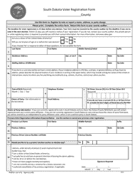 Document preview: Voter Registration Form - South Dakota