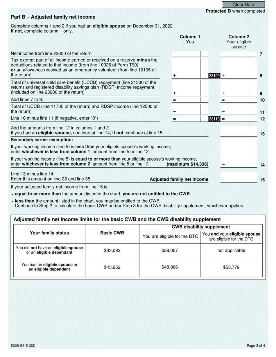 Form 5009-S6 Schedule 6 Canada Workers Benefit - Canada, Page 3