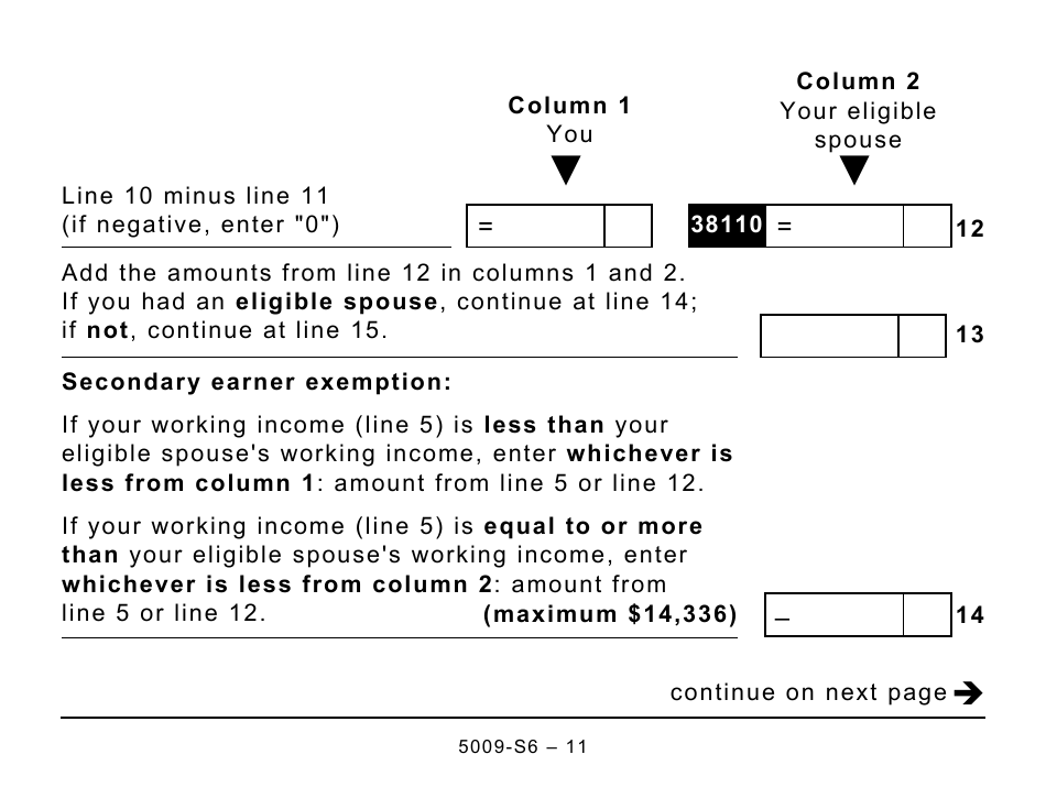 Form 5009-S6 Schedule 6 Canada Workers Benefit (For AB Only) - Large Print - Canada, Page 11