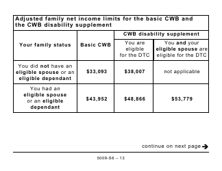 Form 5009-S6 Schedule 6 Canada Workers Benefit (For AB Only) - Large Print - Canada, Page 13