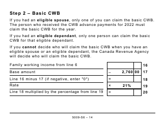 Form 5009-S6 Schedule 6 Canada Workers Benefit (For AB Only) - Large Print - Canada, Page 14