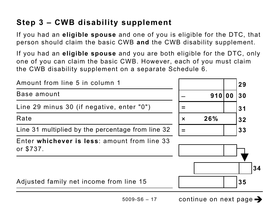 Form 5009-S6 Schedule 6 Canada Workers Benefit (For AB Only) - Large Print - Canada, Page 17