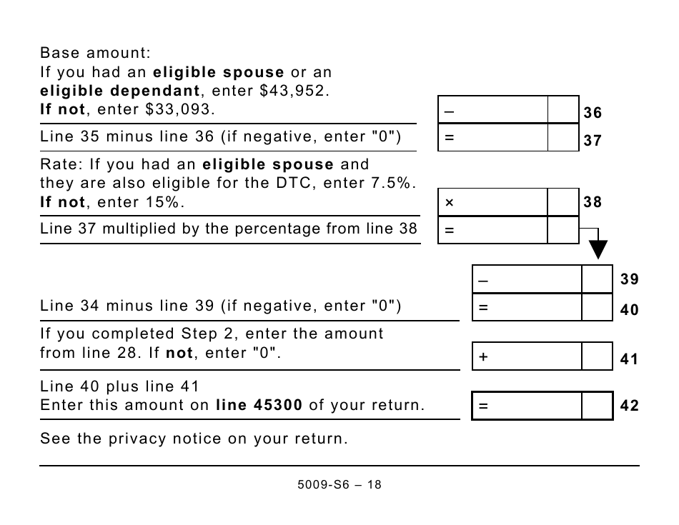 Form 5009-S6 Schedule 6 Canada Workers Benefit (For AB Only) - Large Print - Canada, Page 18