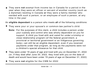 Form 5009-S6 Schedule 6 Canada Workers Benefit (For AB Only) - Large Print - Canada, Page 4