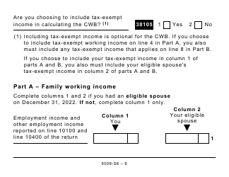 Form 5009-S6 Schedule 6 Canada Workers Benefit (For AB Only) - Large Print - Canada, Page 6