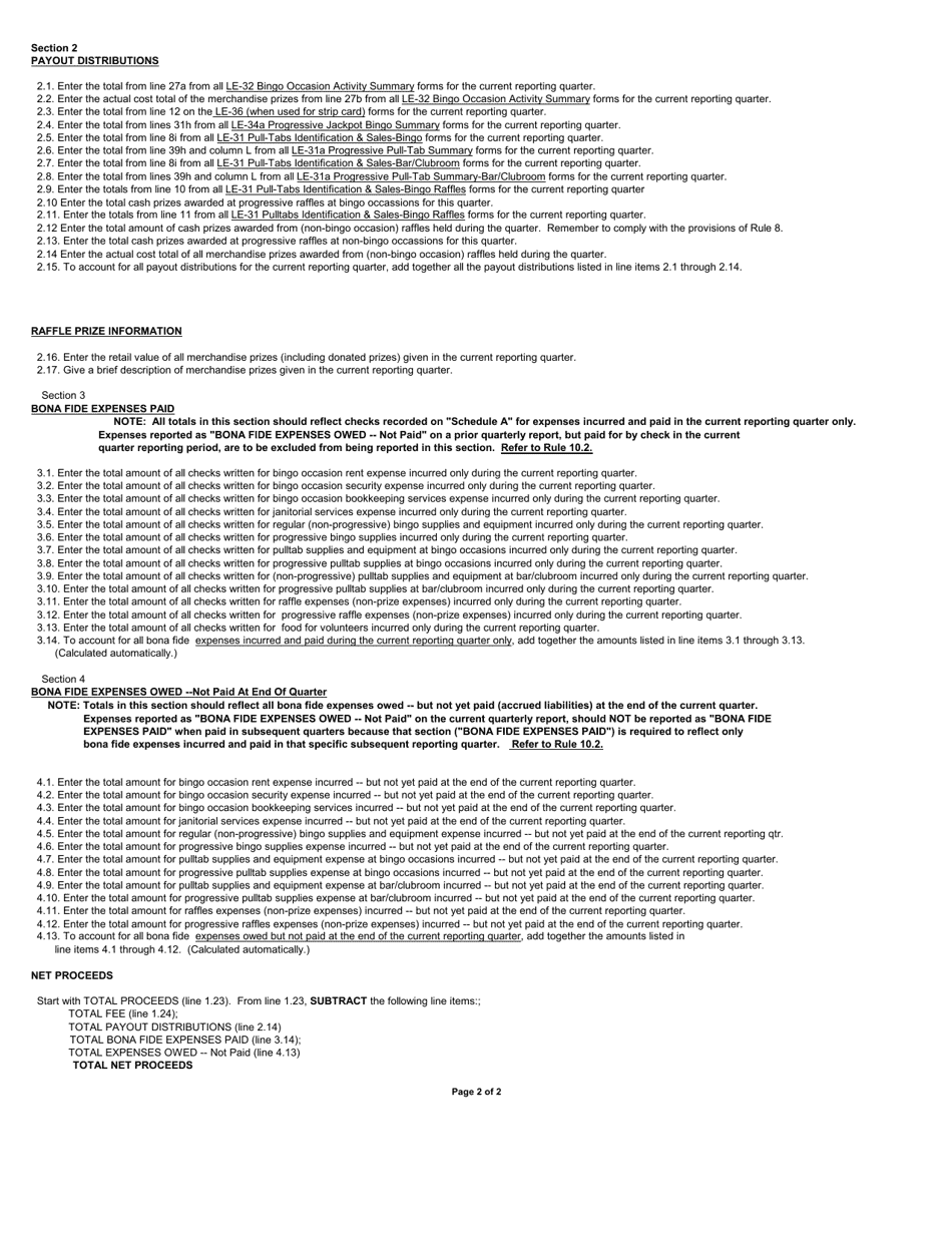 Form LE-21 Quarterly Report - Colorado, Page 4