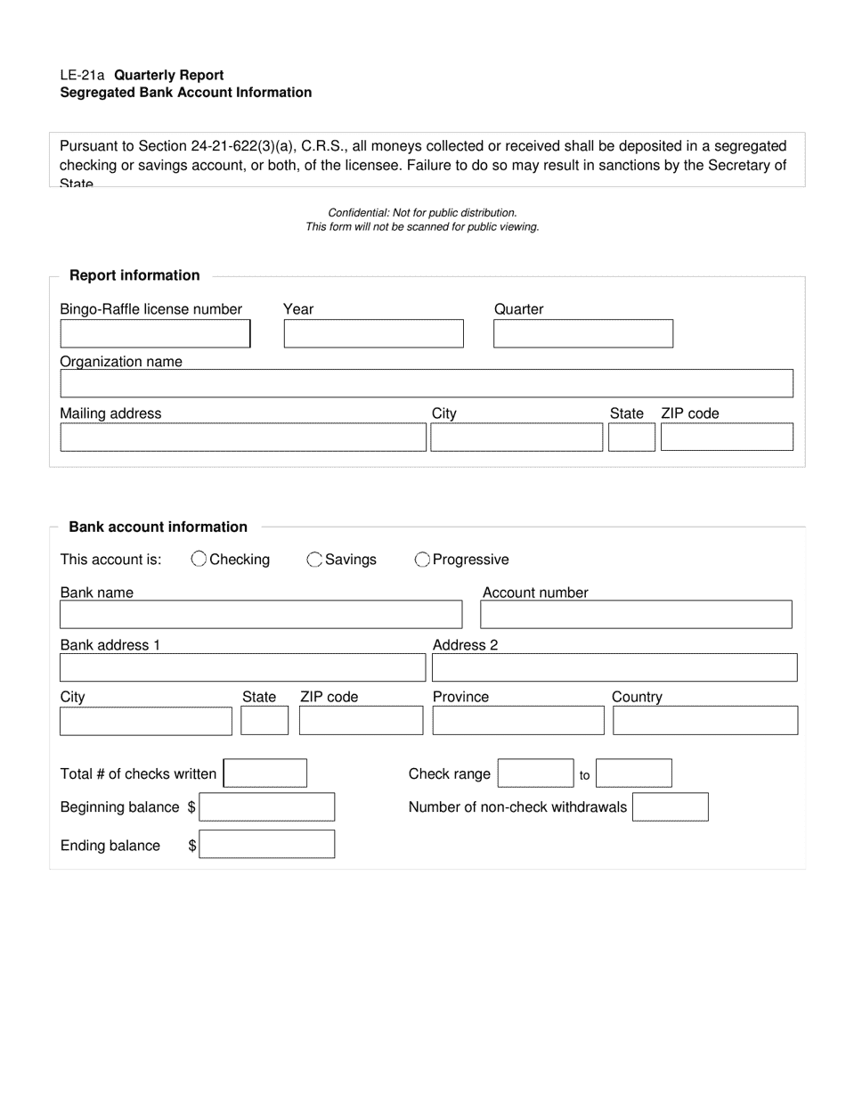 Form LE-21 Quarterly Report - Colorado, Page 5