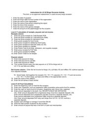 Document preview: Instructions for Form LE-32 Bingo Occasion Activity Summary - Colorado