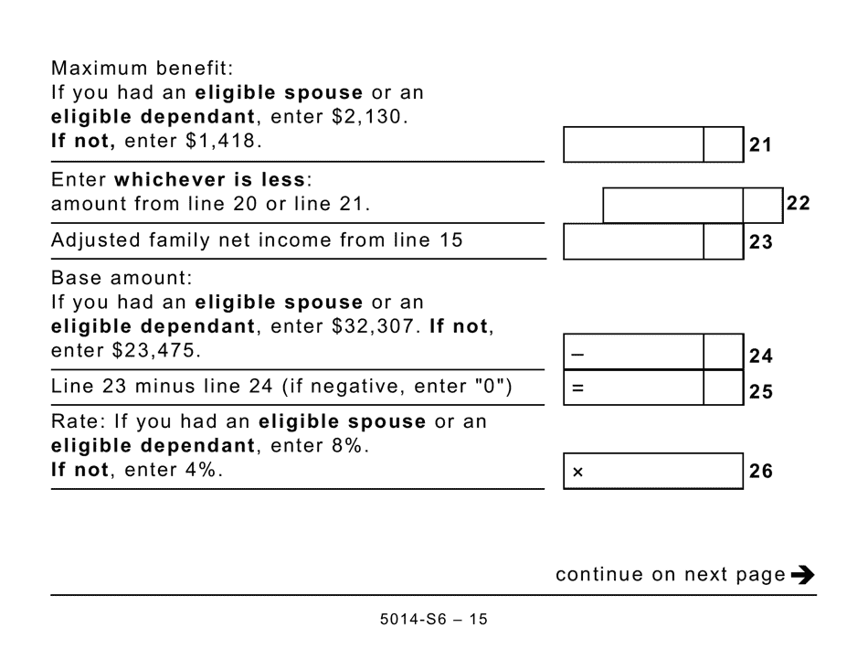 Form 5014-S6 Schedule 6 Canada Workers Benefit (Large Print) - Canada, Page 15